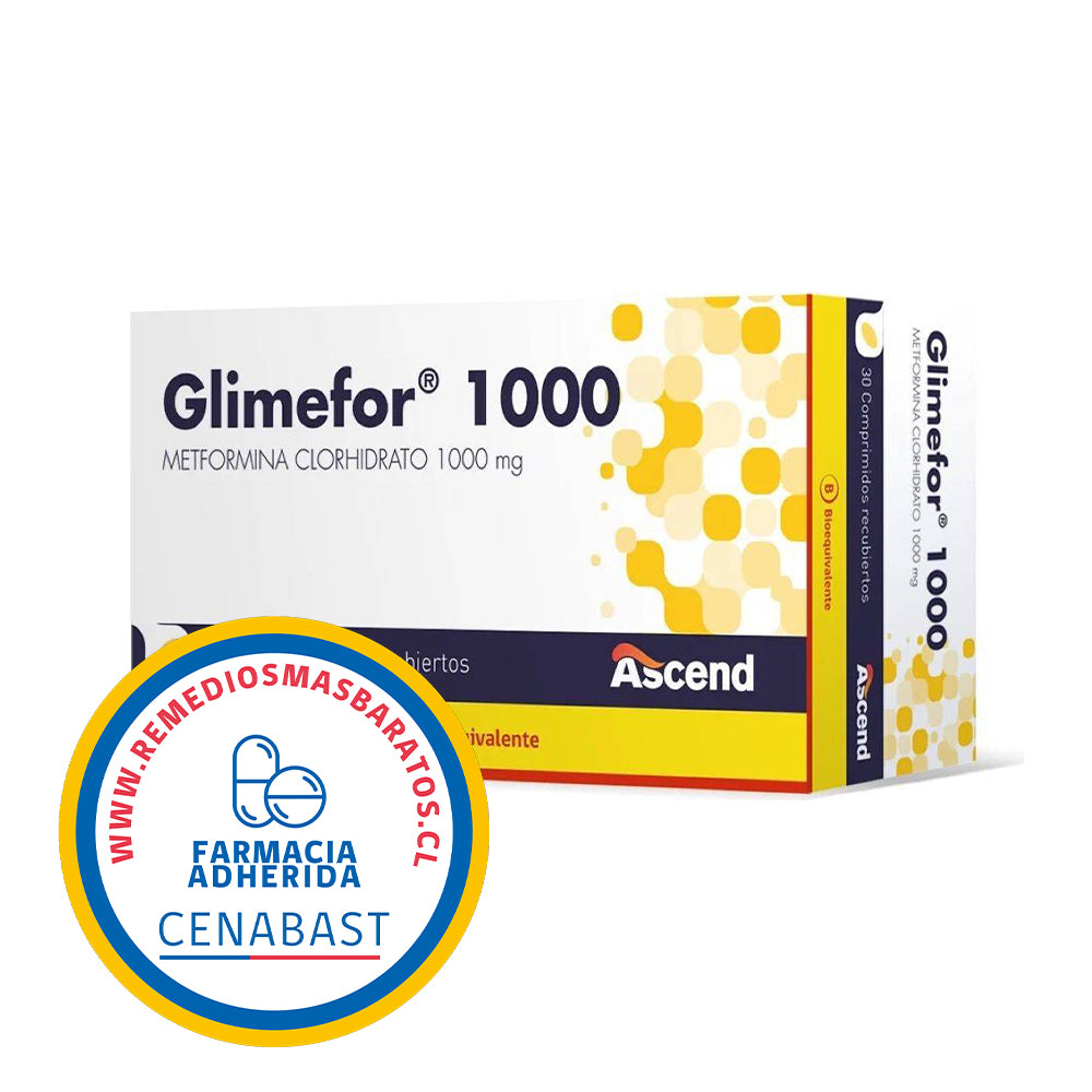 GLIMEFOR 1000 X 30 COM REC CENABAST