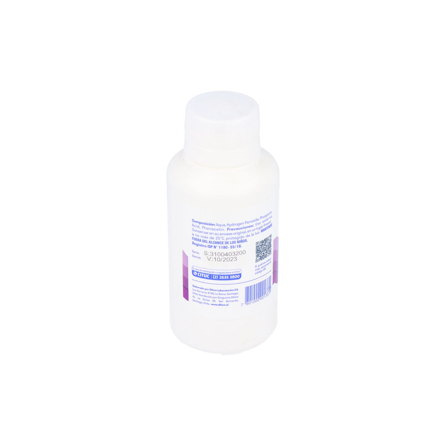 AGUA OXIGENADA 10 VOLUMENES X 110 ML DIFEM
