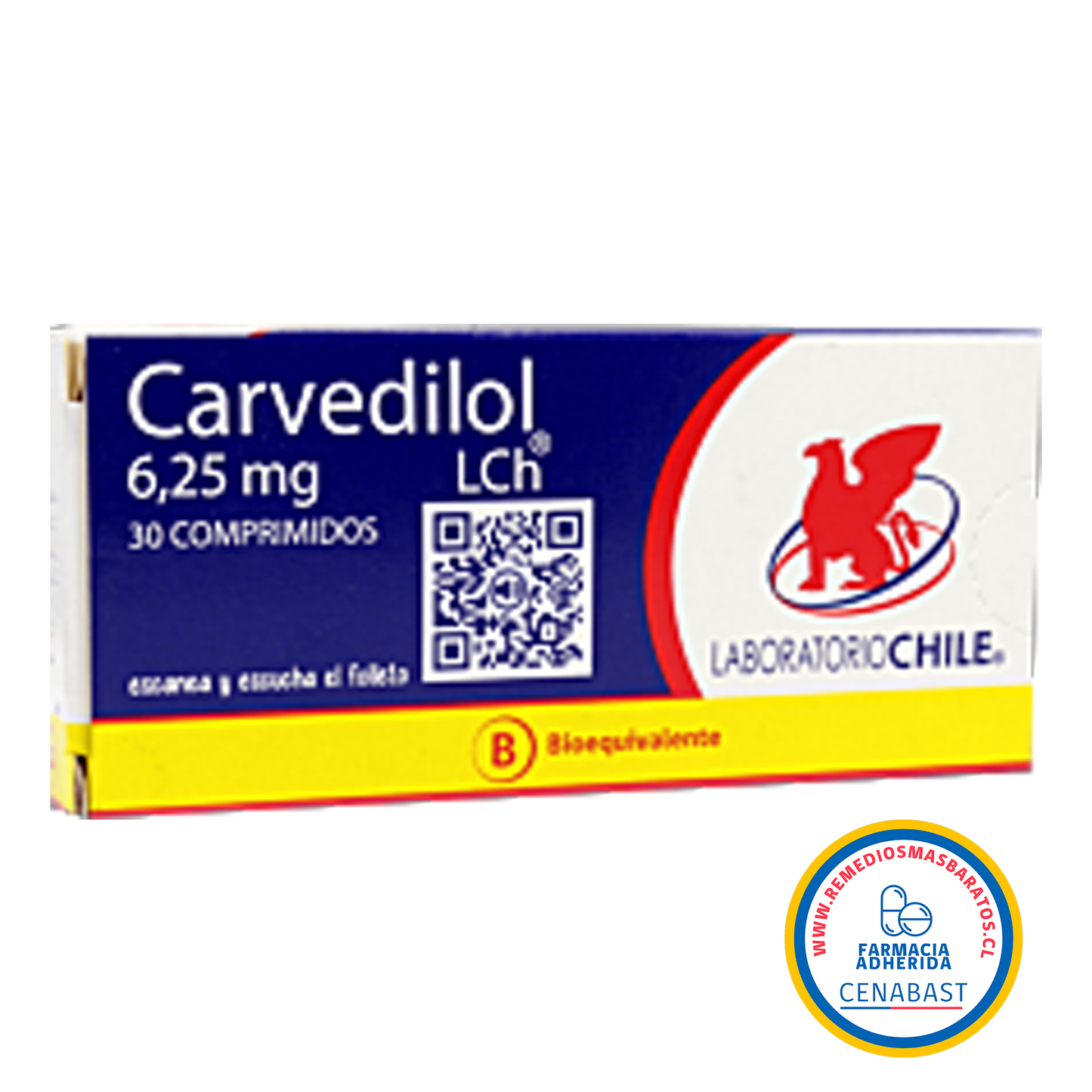 CARVEDILOL 6,25 MG X 30 COMPRIMIDOS