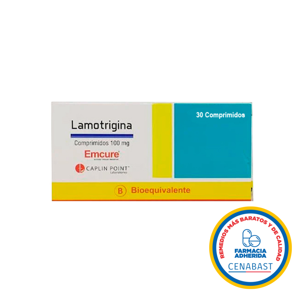 LAMOTRIGINA 100 MG CAJ 60 CM EM CENABAST