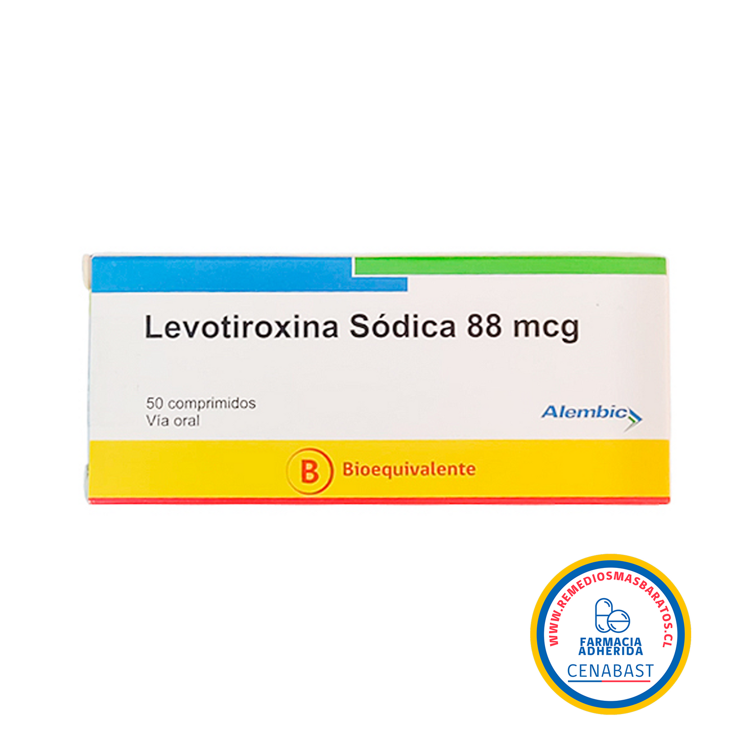 LEVOTIROXINA 88 MCG X 50 COMPRIMIDOS CENABAST