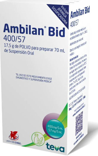 AMBILAN BID SUS 400/57 MG X 70 ML CHILE RECETARIO