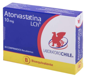 ATORVASTATINA COMPRIMIDOS 10 MG X 30 U LABORATORIO CHILE