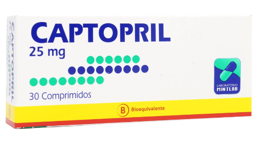 CAPTOPRIL COMPRIMIDOS 25 MG X 30 U MINTLAB
