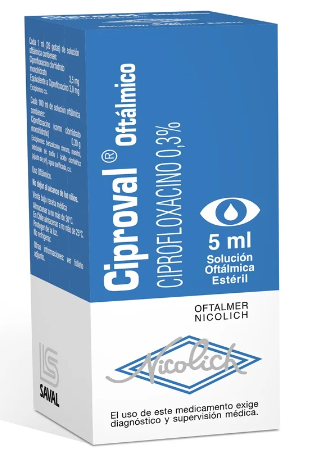 CIPROVAL 0.3% SOLUCIÓN.OFTALMOLÓGICA 5ML.