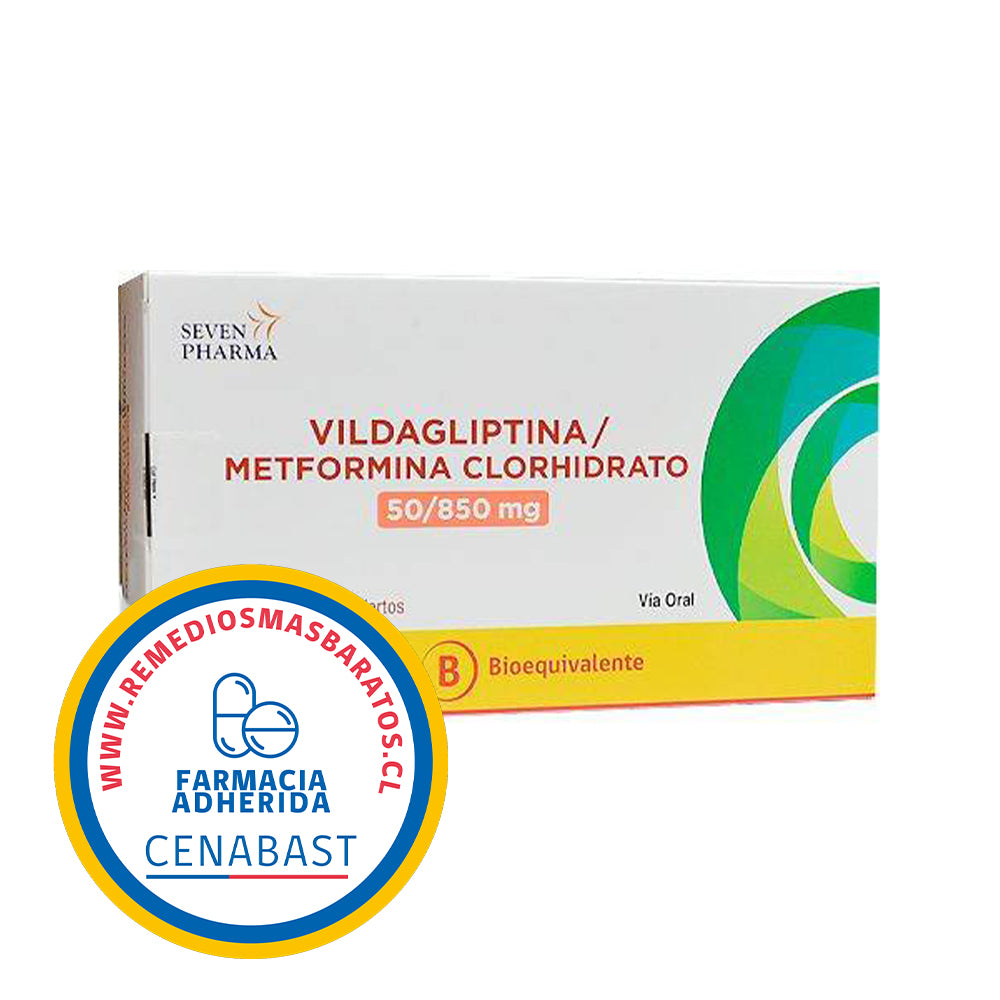 VILDAGLIPT/METFORM 50/850MG CAJ 60 COM CENABAST