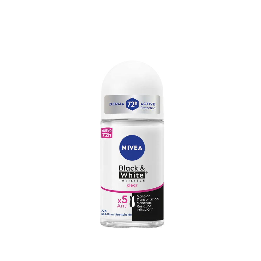 Nivea desodorante roll on invisible black & white clear 50ml