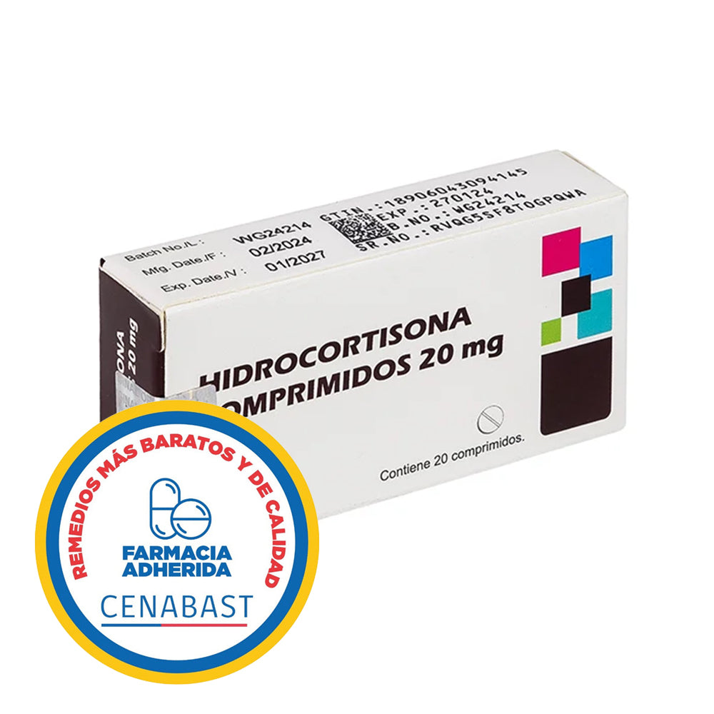 HIDROCORTISONA 20MG X 20 COMPRIMIDOS CENABAST