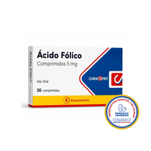 ACIDO FOLICO 5MG x 30 COMPRIMIDOS CENABAST