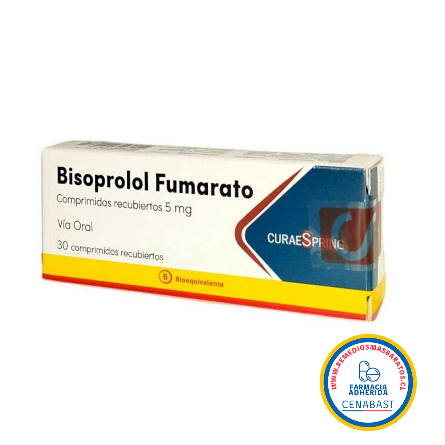 BISOPROLOL FUMARATO 5MG X 30 COMPRIMIDOS