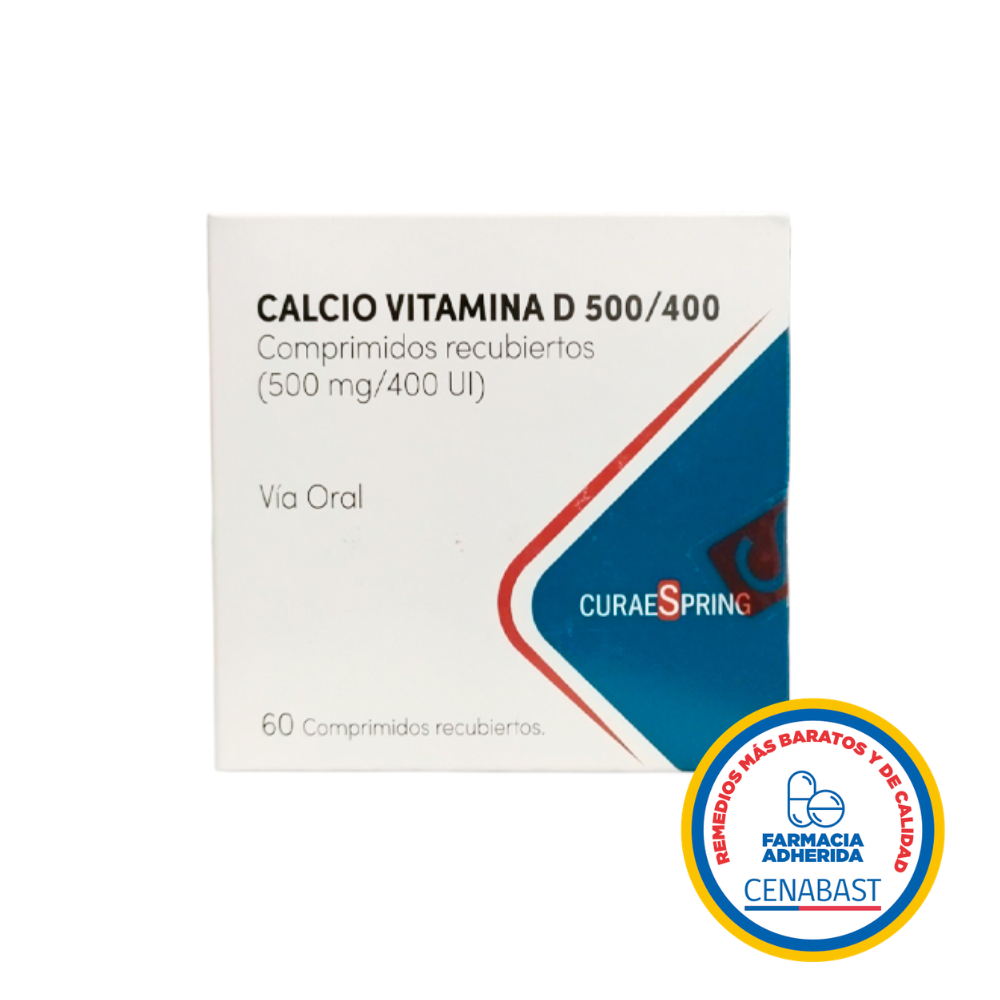 CALCIO/VITAM D 500 MG/400 UI X 60 CAPSULAS CENABAST