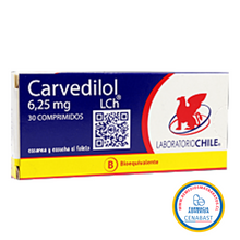 CARVEDILOL 6,25 MG X 30 COMPRIMIDOS