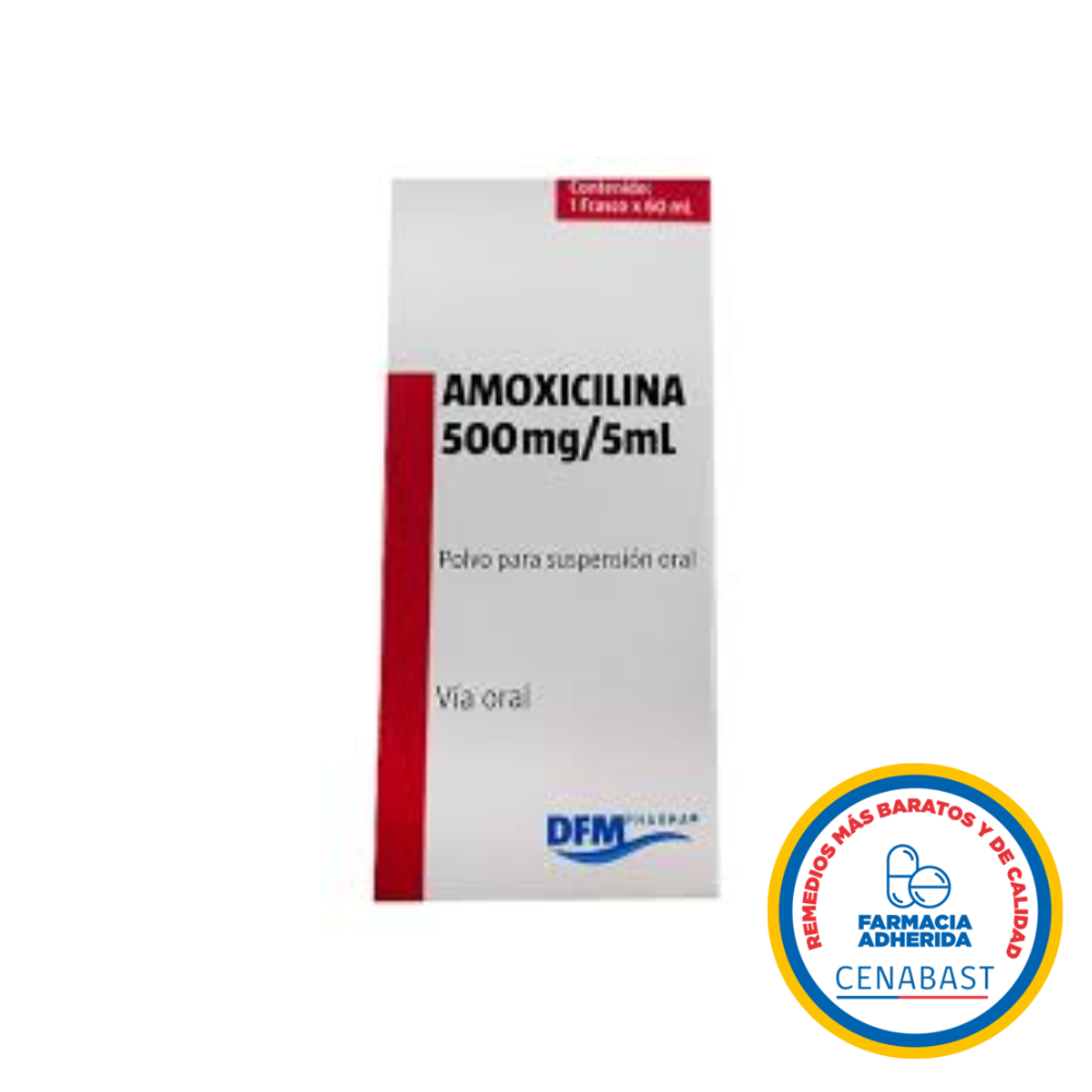 AMOXICILINA SUSP ORAL 500 MG / 5 ML X 60 ML DMF CENABAST