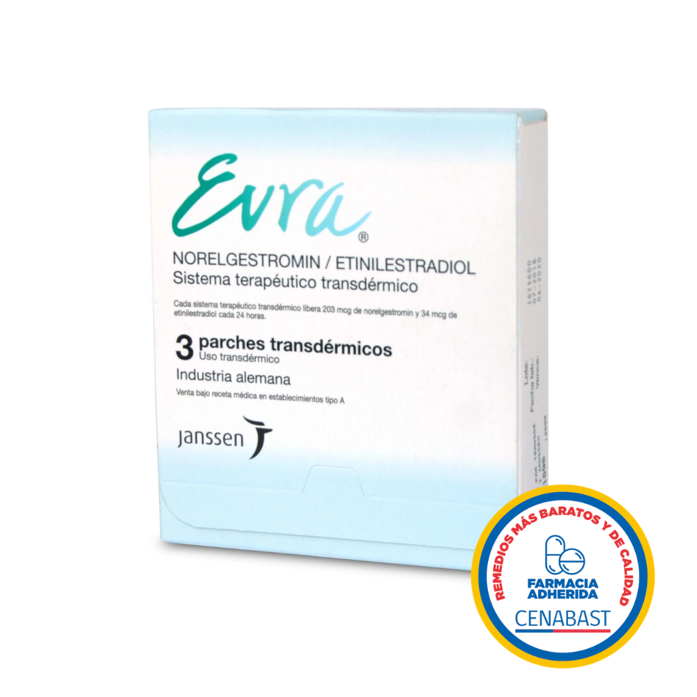 EVRA  X 3 PARCHES TRANSDERMICOS CENABAST