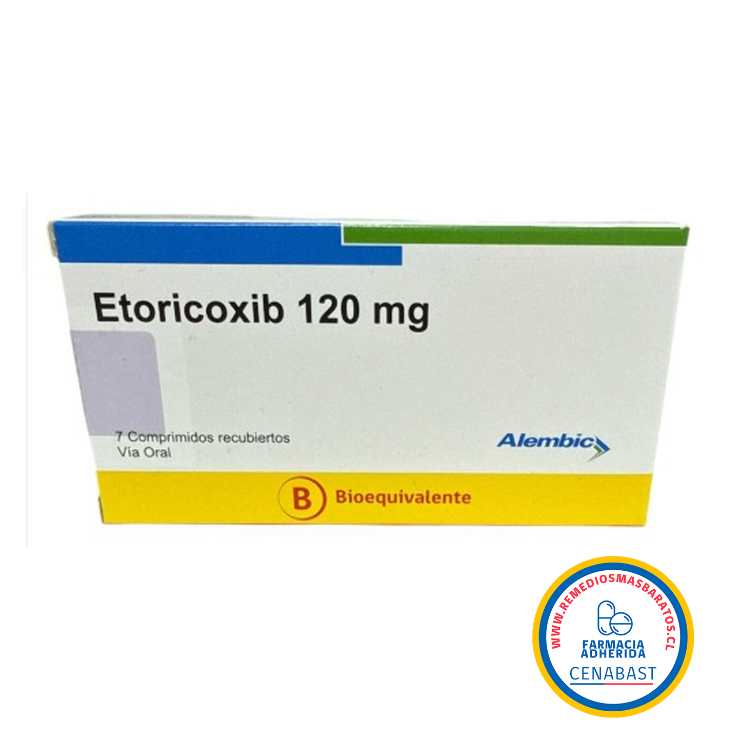 ETORICOXIB 120 MG X 7 COMPRIMIDOS RECUBIERTOS CENABAST
