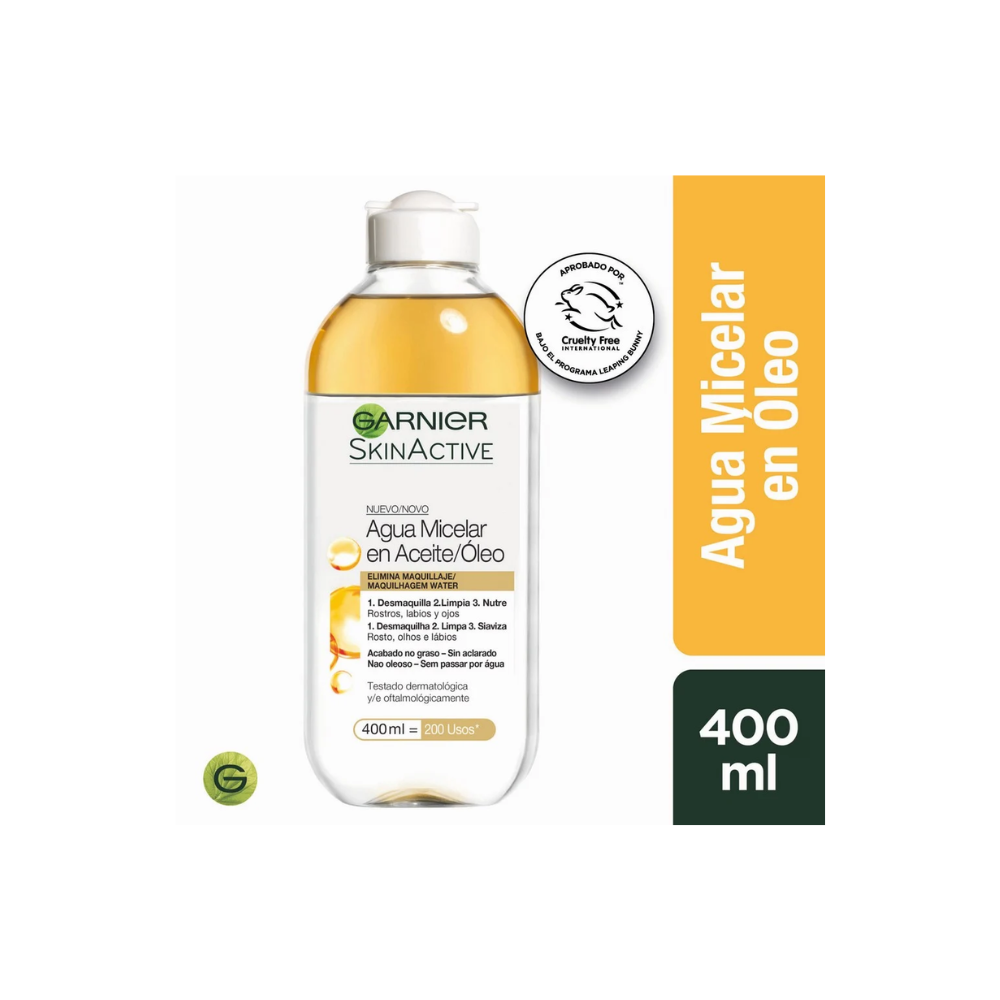GARNIER SKIN ACTIVE AGUA MICELAR EN ACEITE/OLEO TODO TIPO DE PIEL 400ML