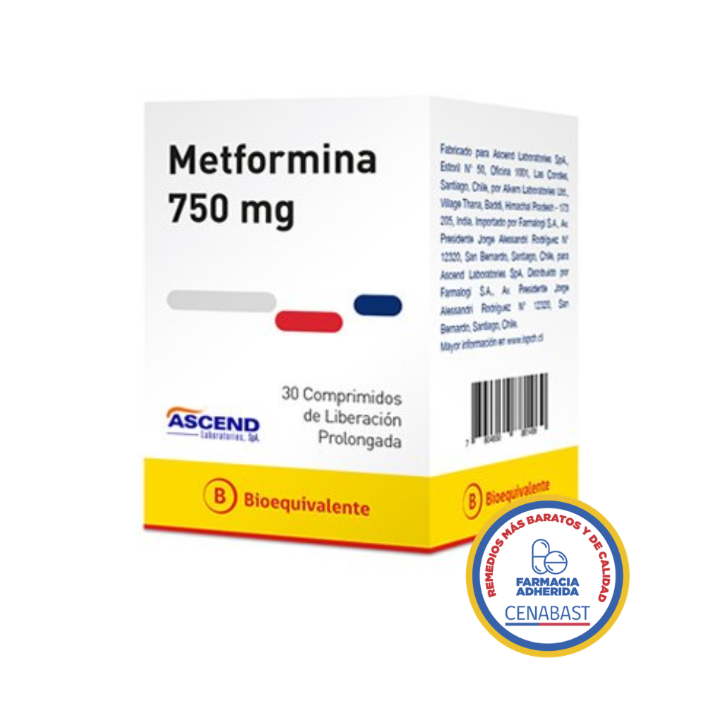 METFORMINA 750 MG X 30 COMPRIMIDOS LIB PROL