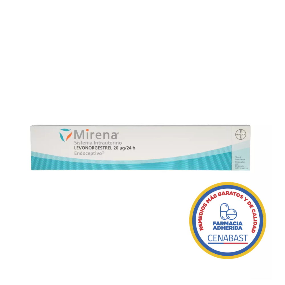 MIRENA 20MCG/24HRS IMPLANTE INTRAUTERINO 1 UNIDAD