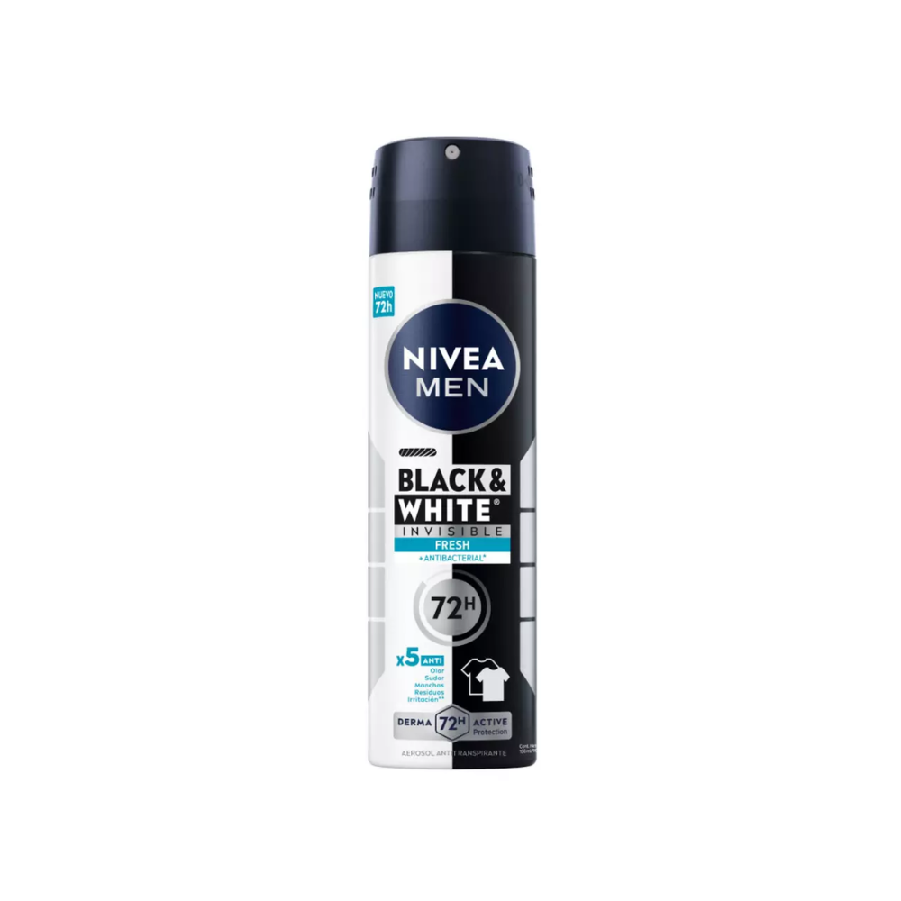NIVEA MEN BLACK  WHITE FRESH DESODORANTE SPRAY 150 ML