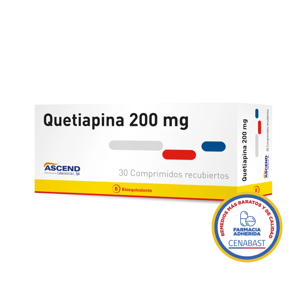 QUETIAPINA 200 MG X 30 COMPRIMIDOS asc REC CENABAST