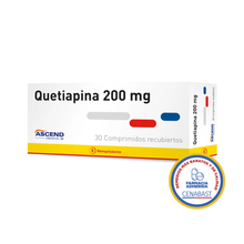 QUETIAPINA 200 MG X 30 COMPRIMIDOS asc REC CENABAST