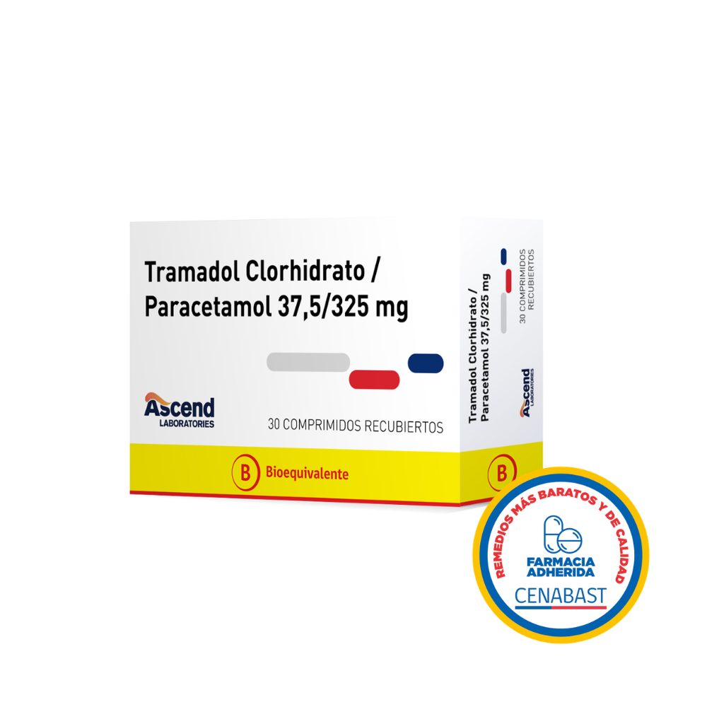 TRAMADOL 37.5/PARACETAMOL 325 MG X 30 COMPRIMIDOS CENABAST