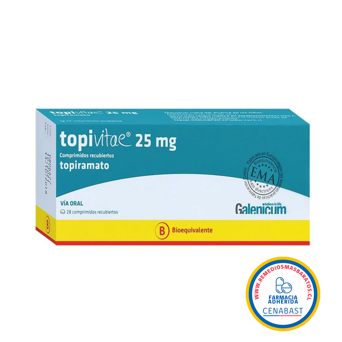 TOPIVITAE 25 MG X 28 COMPRIMIDOS CENABAST