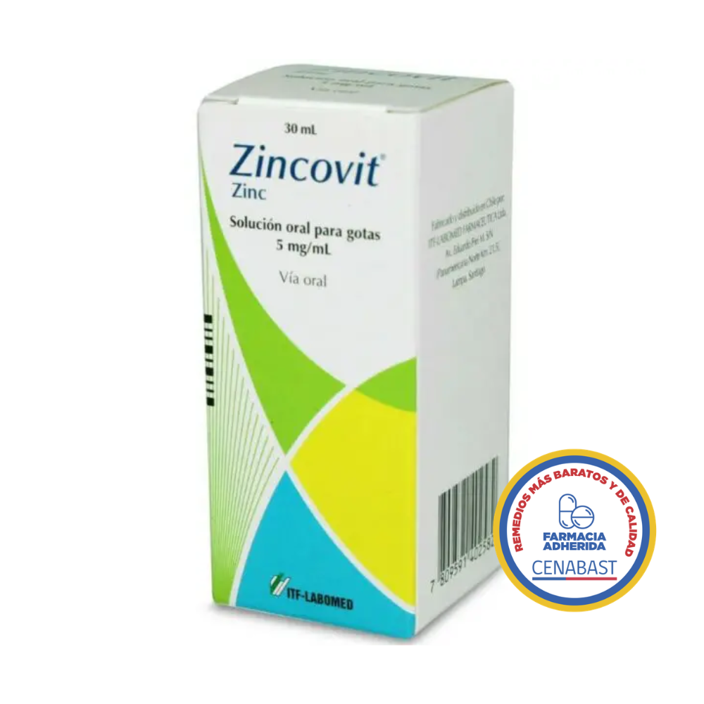ZINCOVIT 5MG/M SOL ORAL 30ML CENABAST