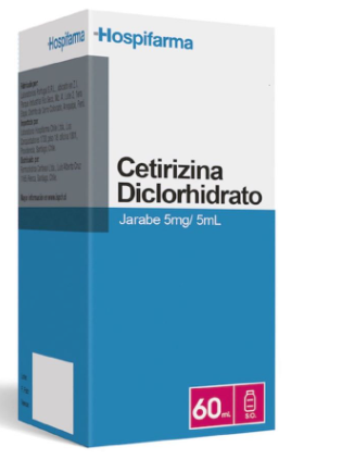 CETIRIZINA 5MG/5ML JARABE X 60 ML. HOSPIFARMA