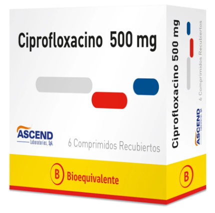 CIPROFLOXACINO COMPRIMIDOS RECUBIERTOS 500 MG X 6 UNIDADES