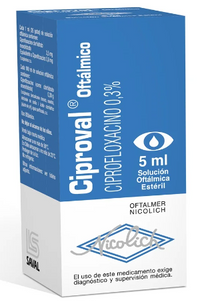 CIPROVAL 0.3% SOLUCIÓN.OFTALMOLÓGICA 5ML.