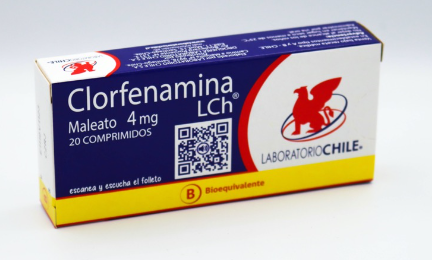 CLORFENAMINA COMPRIMIDOS 4 MG X 20 U LABORATORIO CHILE