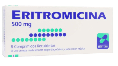 ERITROMICINA COMPRIMIDOS 500 MG X 8 U MINTLAB