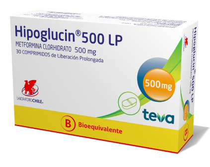 HIPOGLUCIN 500 MG LP COM. X 30