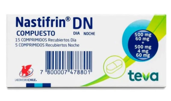 NASTIFRIN DN COMP 500 MG / 60 MG / 4 MG X 20 U CHILE