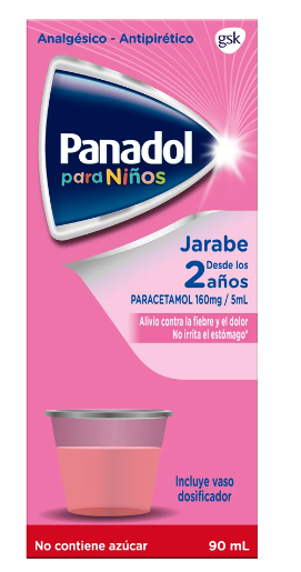 PANADOL PARA NIÑOS JARABE DESDE LOS 2 AÑOS 160MG/5ML 90ML GLAXO OTC